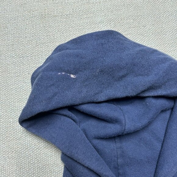 Vintage 70s pullover hoodie sweatshirt gussets navy blue Sears adult XL - Picture 5 of 10